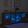Szafka z oświetleniem LED, brązowy dąb, 163x37x67 cm