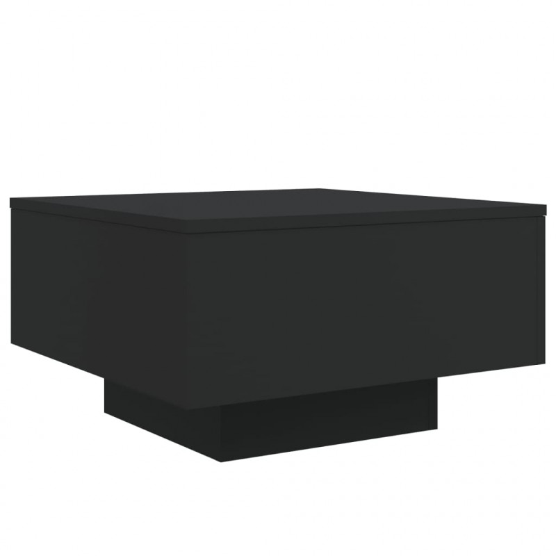 Stolik kawowy z podświetleniem LED, czarny, 55x55x31 cm
