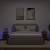 Szafki nocne z LED, 2 szt., brązowy dąb, 35x39x55 cm