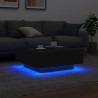 Stolik kawowy z oświetleniem LED, czarny, 80x80x31 cm