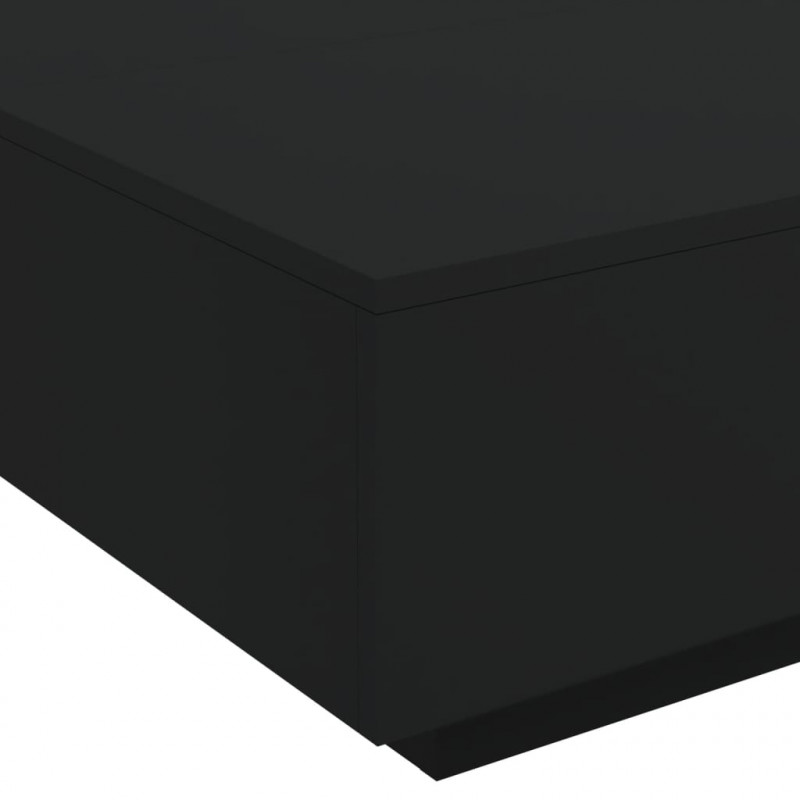 Stolik kawowy z oświetleniem LED, czarny, 80x80x31 cm