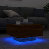 Stolik kawowy z podświetleniem LED, brązowy dąb, 55x55x31 cm
