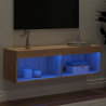 Szafka pod TV z oświetleniem LED, dąb sonoma, 100x30x30 cm