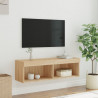 Szafka pod TV z oświetleniem LED, dąb sonoma, 100x30x30 cm