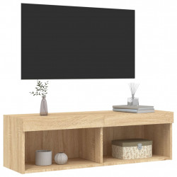 Szafka pod TV z oświetleniem LED, dąb sonoma, 100x30x30 cm