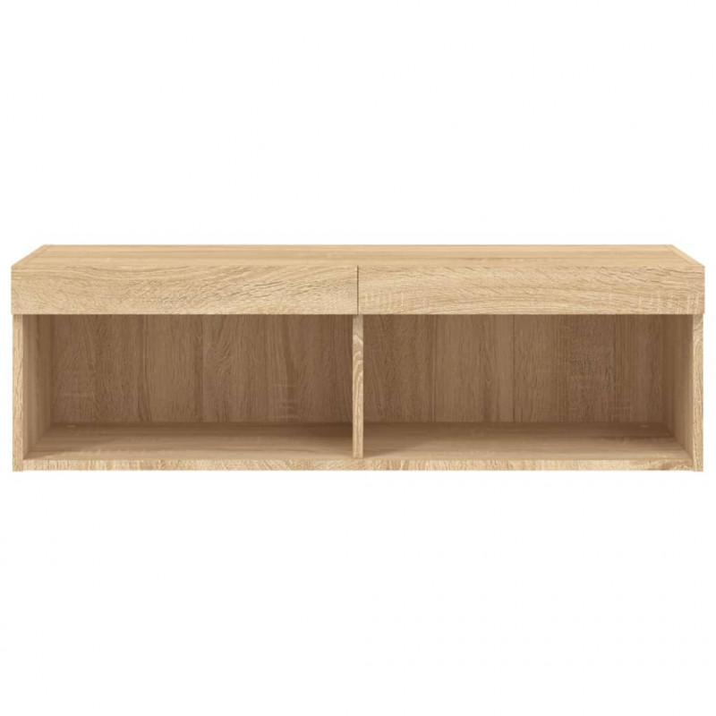 Szafka pod TV z oświetleniem LED, dąb sonoma, 100x30x30 cm