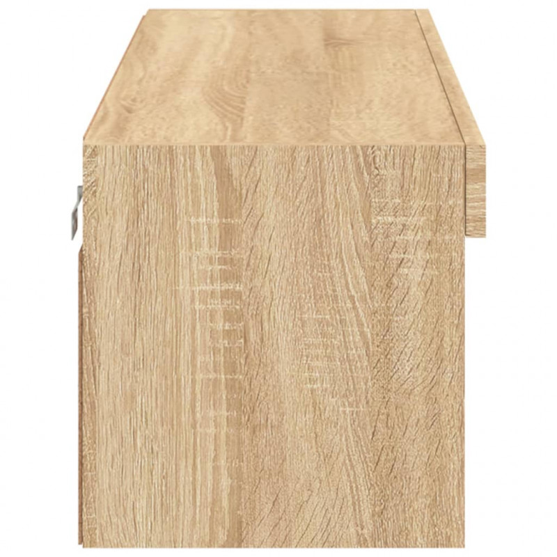 Szafka pod TV z oświetleniem LED, dąb sonoma, 100x30x30 cm