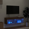 Szafka TV z oświetleniem LED, brązowy dąb, 100x30x30 cm