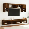 Szafka TV z oświetleniem LED, brązowy dąb, 100x30x30 cm