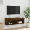 Szafka TV z oświetleniem LED, brązowy dąb, 100x30x30 cm