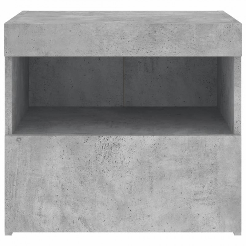 Szafka nocna z oświetleniem LED, szarość betonu, 50x40x45 cm