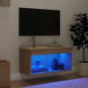 Szafka pod TV, z oświetleniem LED, dąb sonoma, 60x30x30 cm