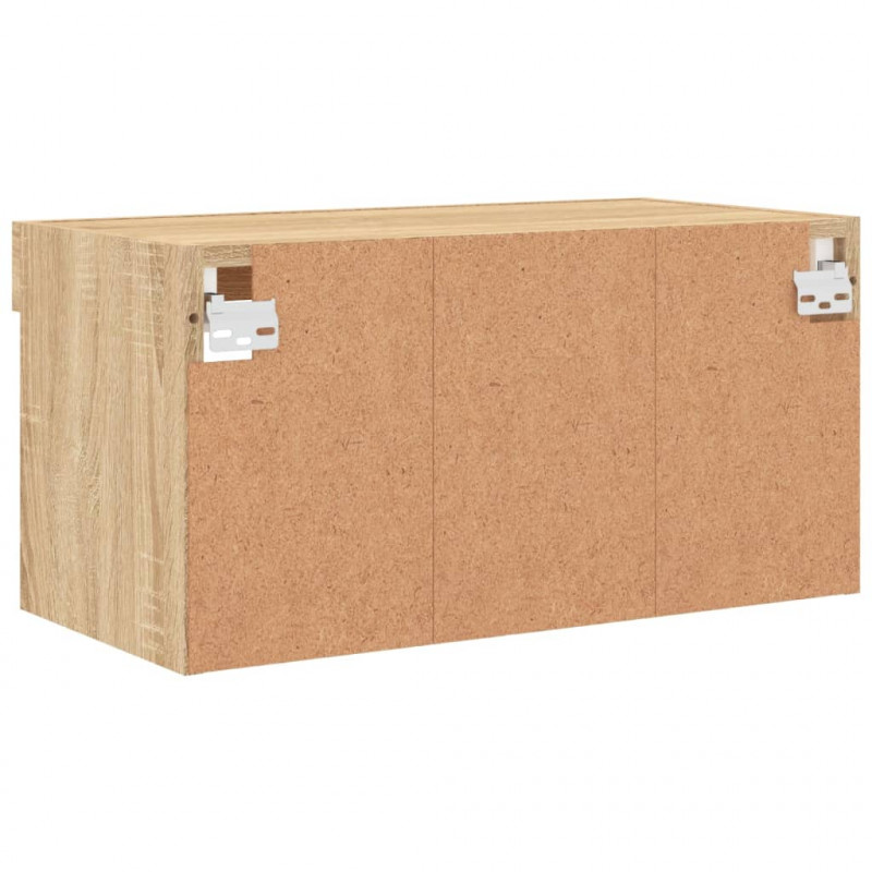 Szafka pod TV, z oświetleniem LED, dąb sonoma, 60x30x30 cm
