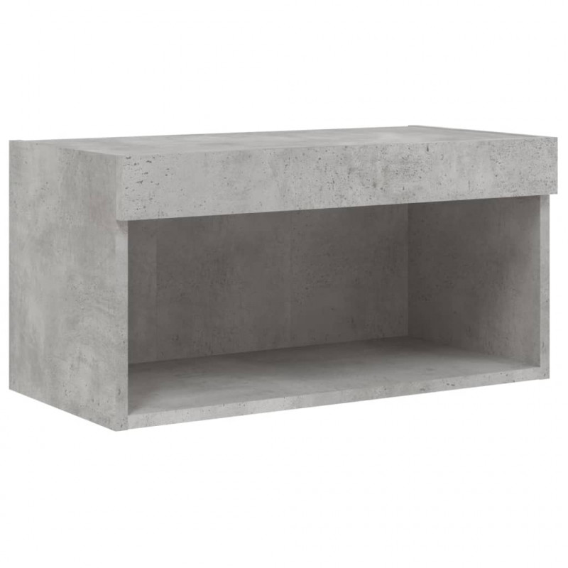 Szafka pod TV, z oświetleniem LED, szarość betonu, 60x30x30 cm
