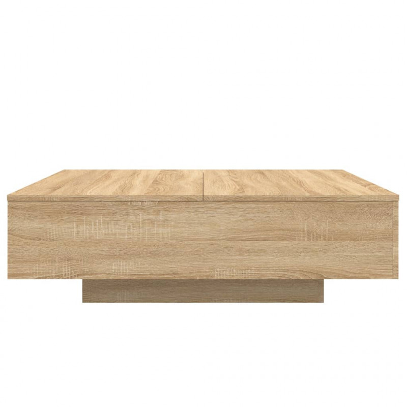 Stolik kawowy z podświetleniem LED, dąb sonoma, 100x100x31 cm