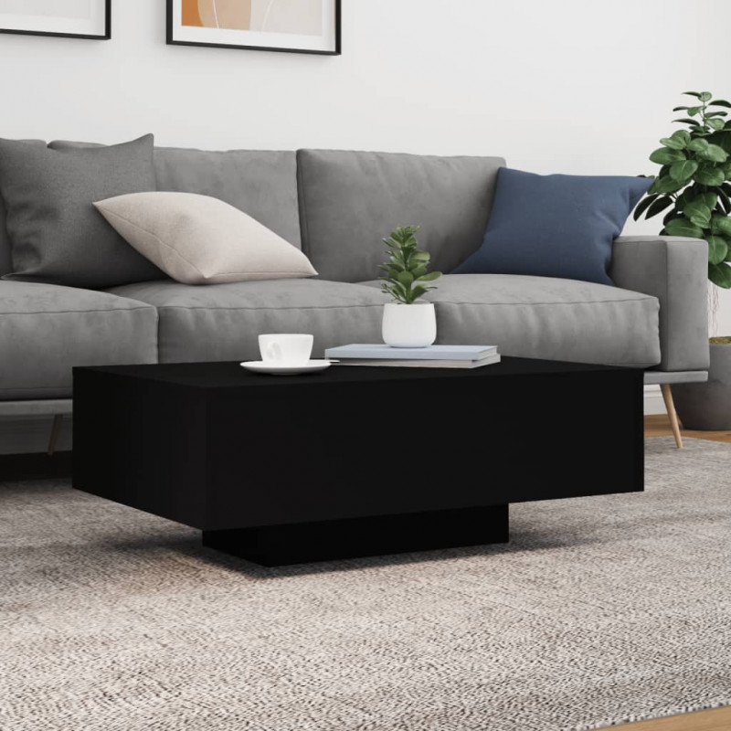 Stolik kawowy z oświetleniem LED, czarny, 85x55x31 cm