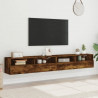 Ścienne szafki TV, 2 szt., przydymiony dąb, 100x30x30 cm