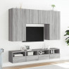 Ścienne szafki TV, 2 szt., szary dąb sonoma, 100x30x30 cm
