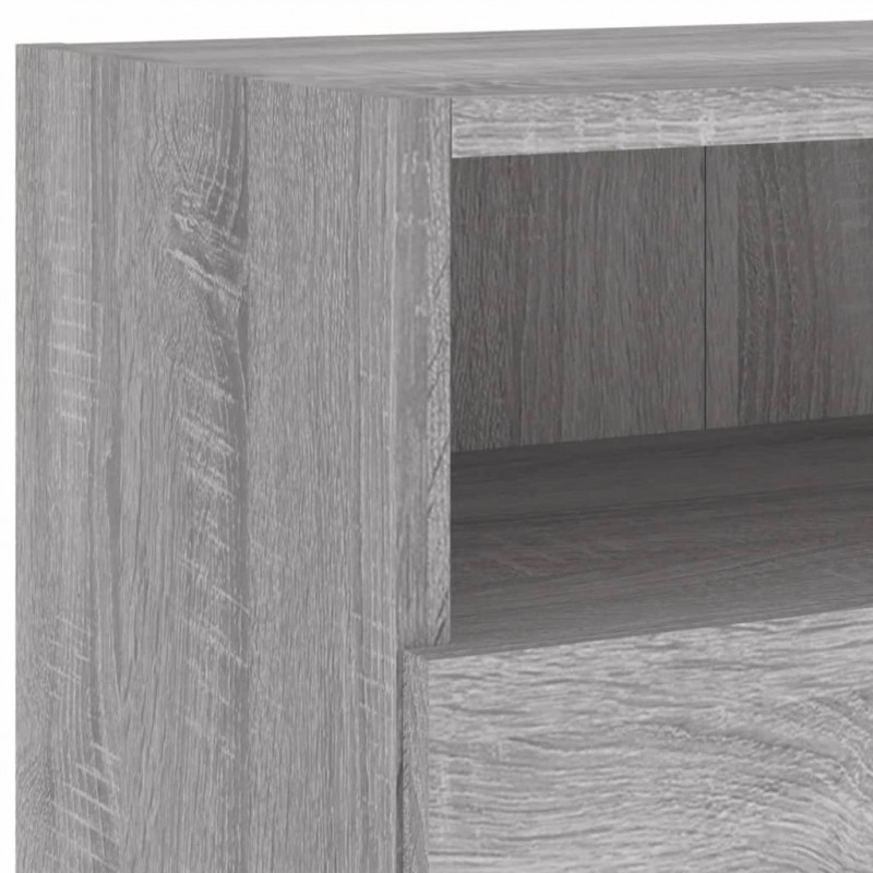 Ścienne szafki TV, 2 szt., szary dąb sonoma, 100x30x30 cm