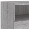 Ścienne szafki TV, 2 szt., szary dąb sonoma, 100x30x30 cm