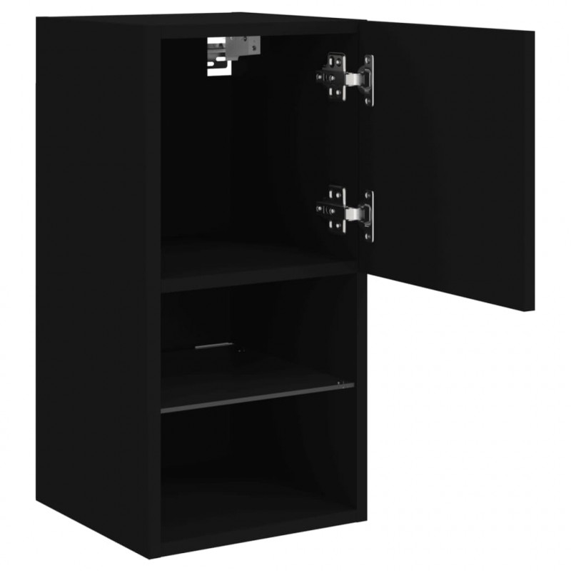 Szafka pod telewizor, z LED, czarna, 30,5x30x60 cm