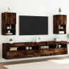 Szafki TV, z LED, 2 szt., przydymiony dąb, 30,5x30x60 cm