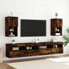 Szafki TV, z LED, 2 szt., przydymiony dąb, 30,5x30x60 cm