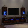 Szafki TV, z LED, 2 szt., przydymiony dąb, 30,5x30x60 cm