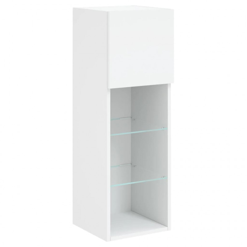 Szafka TV, z LED, biała, 30,5x30x90 cm