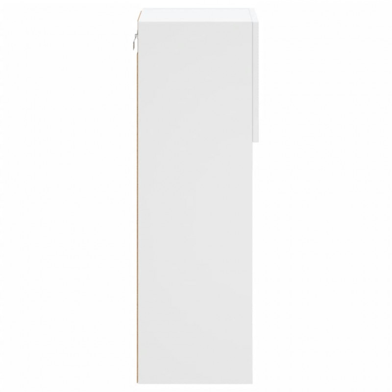 Szafka TV, z LED, biała, 30,5x30x90 cm