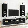 Szafka TV, z LED, czarna, 30,5x30x102 cm