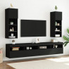 Szafka TV, z LED, czarna, 30,5x30x90 cm