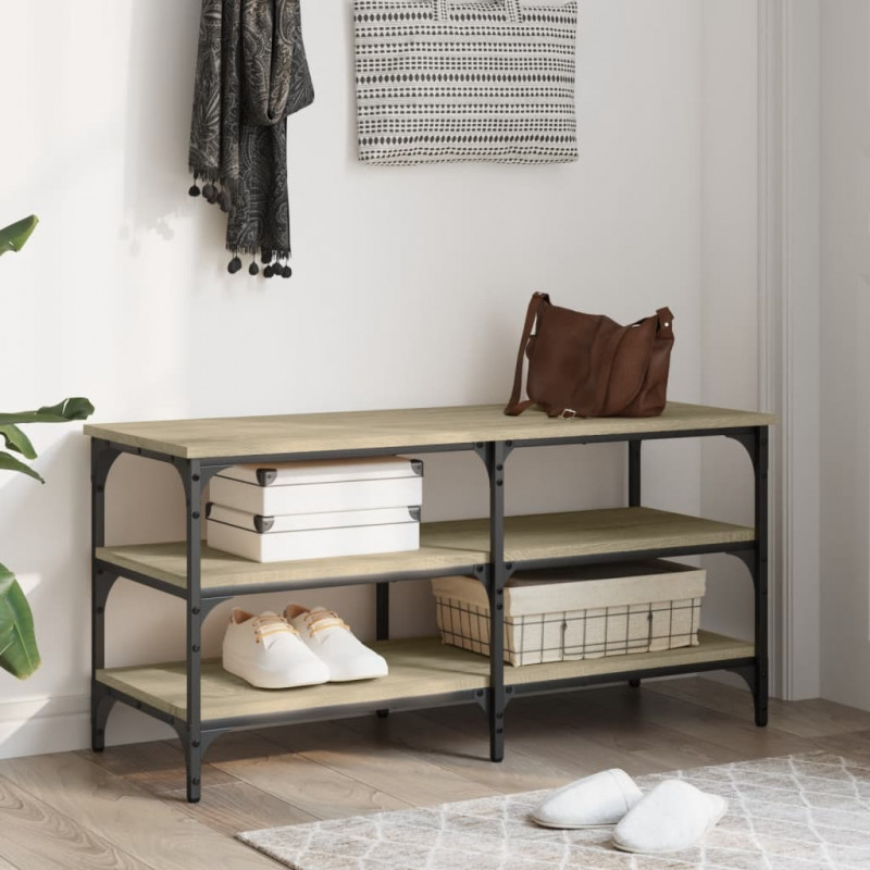 Ławka na buty, dąb sonoma, 100x38,5x49 cm