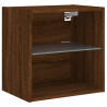 Szafka nocna z oświetleniem LED, ścienna, kolor brązowy dąb