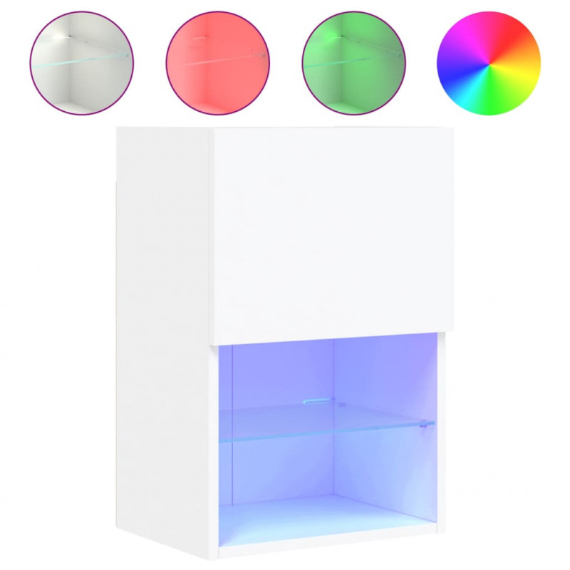 Szafka TV z LED, biała, 40,5x30x60 cm