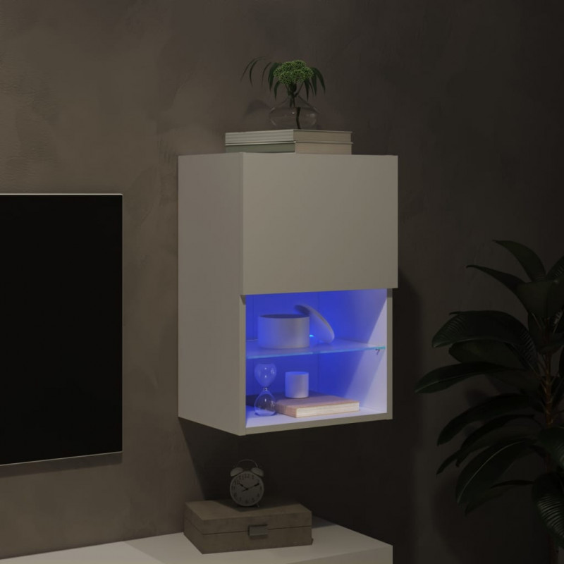 Szafka TV z LED, biała, 40,5x30x60 cm