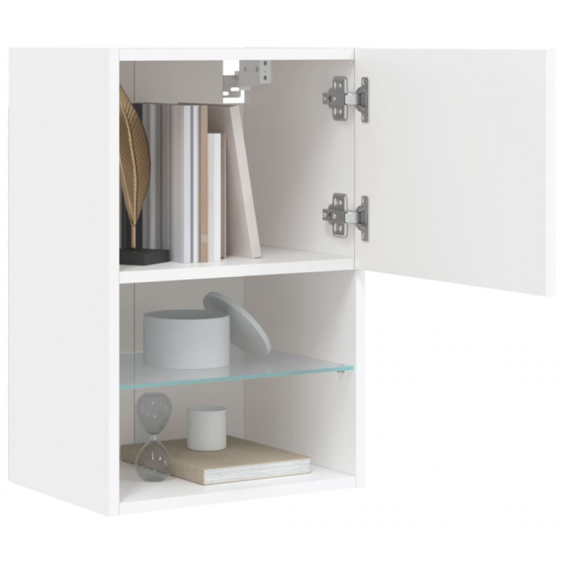 Szafka TV z LED, biała, 40,5x30x60 cm