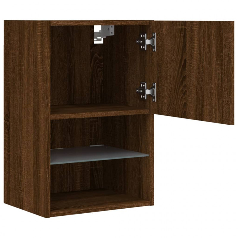 Szafka TV z LED, brązowy dąb, 40,5x30x60 cm