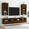 Szafka TV z LED, brązowy dąb, 40,5x30x90 cm