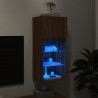 Szafka TV z LED, brązowy dąb, 40,5x30x90 cm