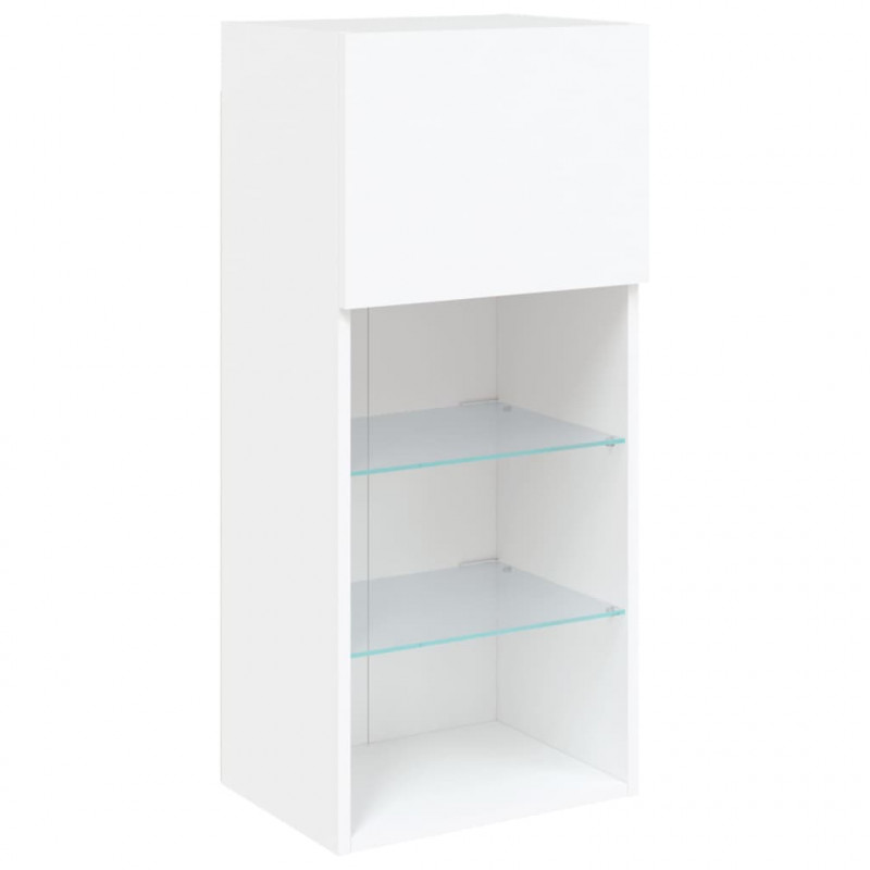 Szafka TV z LED, biała, 40,5x30x90 cm