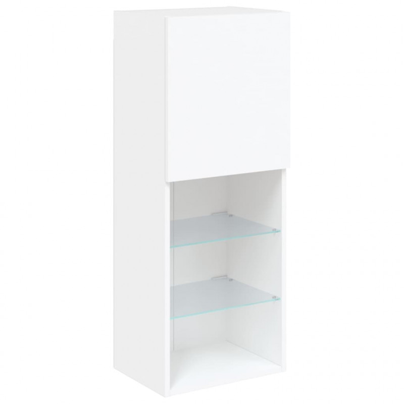 Szafka TV z LED, biała, 40,5x30x102 cm