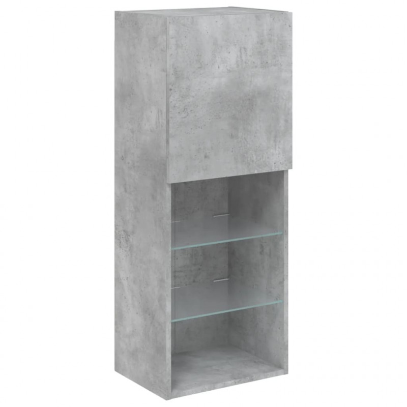 Szafka TV z LED, szarość betonu, 40,5x30x102 cm
