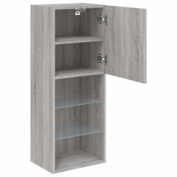 Szafka TV z LED, szary dąb sonoma, 40,5x30x102 cm