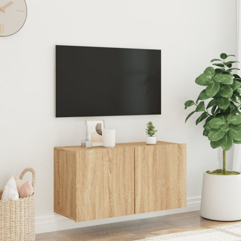 Ścienna szafka TV, dąb sonoma, 80x30x41 cm