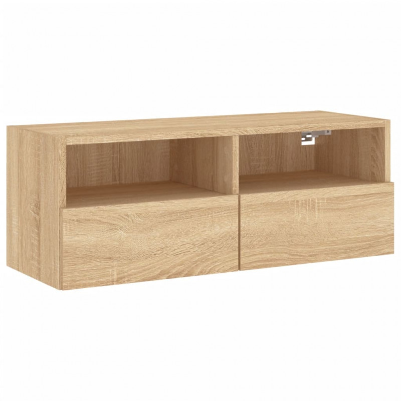 Ścienna szafka TV, dąb sonoma, 80x30x30 cm