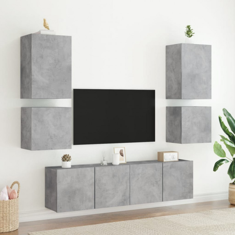 Ścienna szafka TV, szarość betonu, 40,5x30x40 cm
