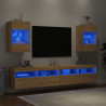 Ścienne szafki TV z LED, 2 szt., dąb sonoma, 40x30x60,5 cm