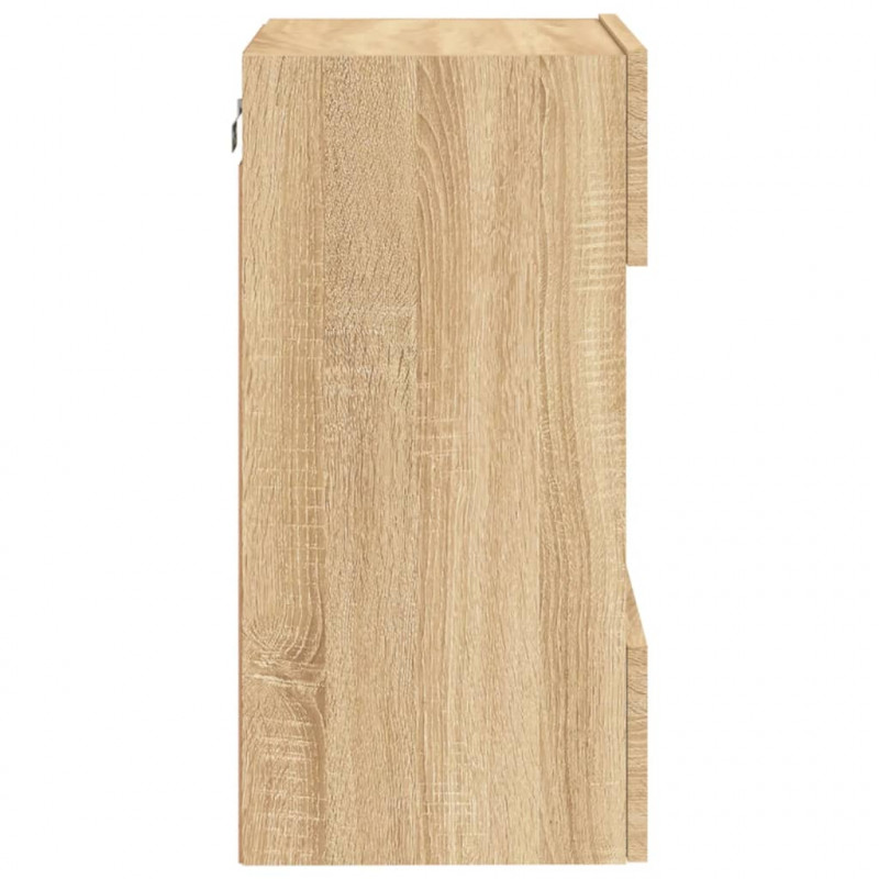 Ścienne szafki TV z LED, 2 szt., dąb sonoma, 40x30x60,5 cm