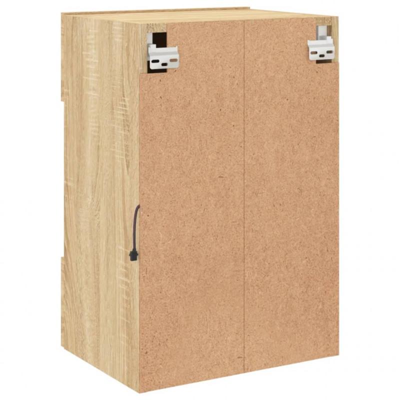 Ścienne szafki TV z LED, 2 szt., dąb sonoma, 40x30x60,5 cm